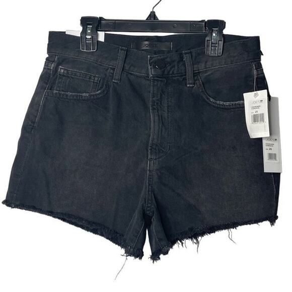 Joe’s Womens Overdrive Black Cut‎ Off Raw Hems Shorts Jeans 100% cotton  New - Picture 1 of 13